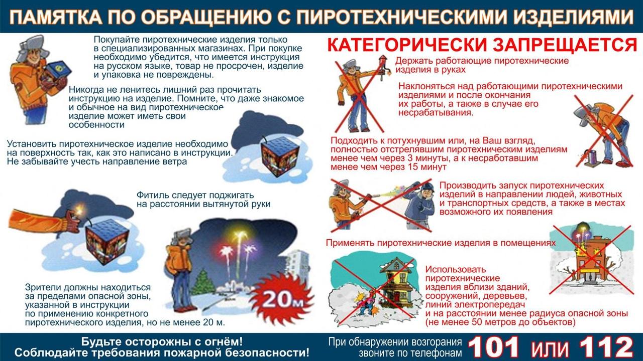 Правила безопасности при использовании пиротехники.